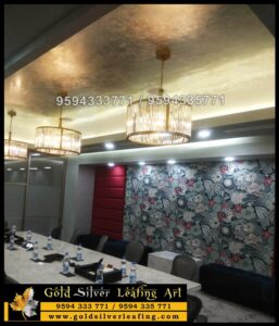 Champagne Leaf Gilding on Ceiling