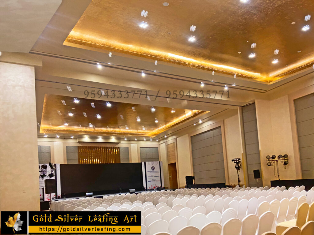 Gold Leafing on Ceiling of Convention Hall