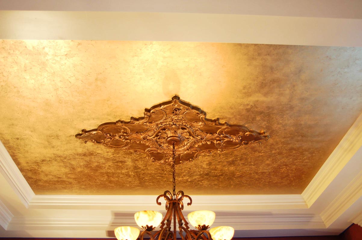 Gold-Leaf Gilding on Ceiling